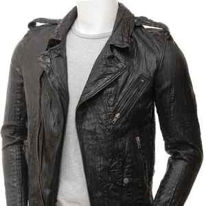 Chaquetas de talla grande para hombre, transpirables de Pakistán, chaqueta de cuero de motorista de alta calidad con patrón de cocodrilo para hombre, recién llegado - Product Image 1