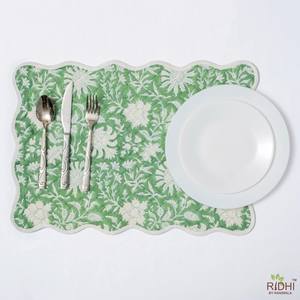 Manteles Individuales Mats Serene Color Verde Menta, Manteles Individuales Acolchados de Algodón, Estampado Floral, Tela de Algodón, Regalo de Inauguración de Casa, Decoración de Mesa - Product Image 4