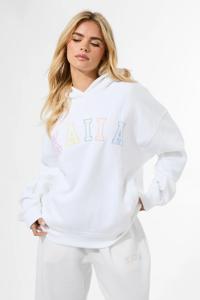 Chándal Largo Bordado con Logotipo de Arcoíris, Color Blanco, para Mujer, Estilo Holgado, para Invierno - Product Image 4