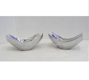 Bol à fruits en aluminium nickelé Design de fantaisie Bol à fruits en métal aluminium brillant polonais Bol à salade unique Bol à fruits moderne - Product Image 5