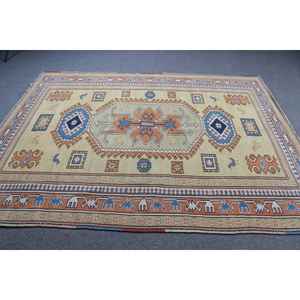 Alfombra Turca de 6.2x8.1 pies, Alfombra Vintage Grande, Alfombra de Lana con Diseño Floral Naranja - Product Image 3