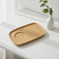 Plateau de service en bois 203018-22X14, léger, en contreplaqué, résistant au lave-vaisselle, forme ovale, surface laquée, thé de Taïwan - Meilleure vente