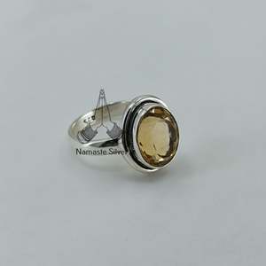 Bague en Citrine Jaune Naturelle pour Femme, Faite à la Main en Argent Sterling, Coupe Ovale, Pierre de Naissance de Novembre, Cadeau Bijou pour Elle - Product Image 5
