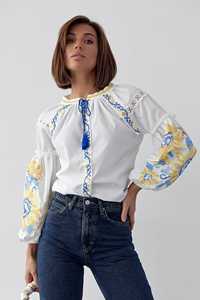 Vestido ucraniano bordado floral para mujer, manga larga hasta el suelo, ropa de fiesta de encaje con cinturón Natural, estilo elegante - Product Image 3