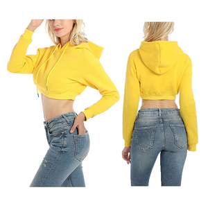 Sudadera con capucha de algodón de gran tamaño para mujer con Jersey suelto de manga larga, sudadera de otoño OEM personalizada, chándal de Top corto a precio de fábrica - Product Image 4