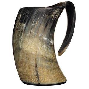 Jarra de Cerveza de Cuerno Natural Premium, Acabada a Mano, Inspirada en el Estilo Vikingo, Pulida con Ágata, Cómoda para Beber - Product Image 3