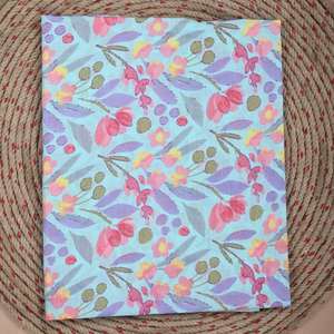 Costume en pur coton à imprimé floral bleu clair non cousu avec coton Dupatta (SHKS1134) - Product Image 2