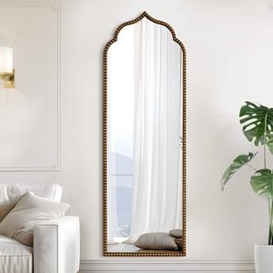 Elegant Gold <b>Full</b> <b>Length</b> <b>Mirror</b> With Decorative Soft Corner Frame For Stylish Home Interior Decor - Product Image 4