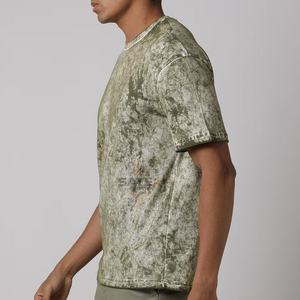 เสื้อยืดผู้ชายลายฟอกสี รุ่นใหม่ปี 2025 ผ้าฝ้าย 100% ระบายอากาศได้ดี เป็นมิตรกับสิ่งแวดล้อม แห้งเร็ว แขนสั้น รับผลิตแบบ OEM บริการสั่งทำพิเศษ - Product Image 2