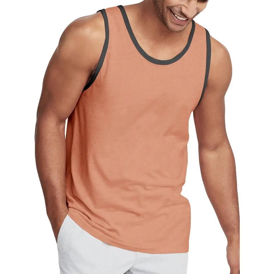 Kaus tanpa lengan musim panas baru Tank top pria dengan kondisi apa pun Tank top kebugaran otot Singlet cepat kering poliester 100%
