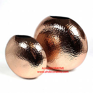 Jarrón de flores martillado a mano chapado en oro, florero de centro de mesa decorativo martillado a mano, nuevo diseño, florero de Metal - Product Image 5