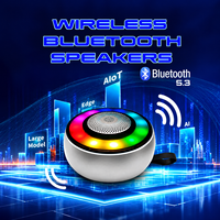 Speaker Bluetooth Mini Portabel 5.3 Nirkabel Lampu LED RGB Suara Stereo TWS Speaker Musik Isi Ulang dengan Kartu TF Radio FM