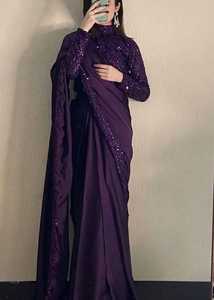 ชุดส่าหรีงานแต่งงานและงานเลี้ยงสำหรับผู้หญิง ดีไซน์สวยงาม ขายดี งานปักมือ ดีไซน์ใหม่ ชุดราตรีสำหรับผู้หญิง - Product Image 4