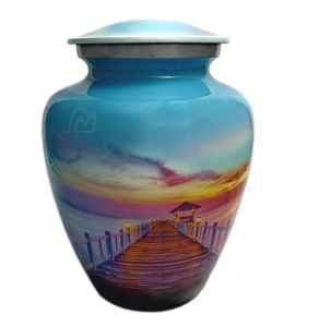 Urnes funéraires en métal Urnes de stockage de cendres de taille personnalisée avec trois bandes Urnes de cendres commémoratives funéraires de vente chaude - Product Image 3