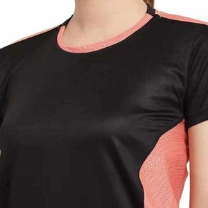 เสื้อยืดแขนสั้นสำหรับผู้หญิงเสื้อออกกำลังกายสีพื้นระบายอากาศได้แห้งเร็วแบบหลวมโลโก้กำหนดเองได้2025 - Product Image 6