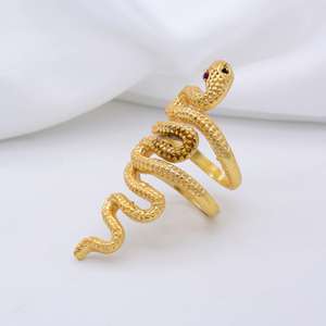 Wholesale 18k Gold Plated Snake Designer Brass <b>Ring</b> <b>Gothic</b> Biker Punk Jewelry for Men and Women Serpent Fashionable Accessories - Product Image 2