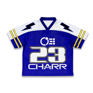 Camiseta de Fútbol de Malla Personalizada OEM con Impresión por Transferencia de Calor, Mangas Cortas, Diseño Transpirable para Equipos de Fútbol Americano y Baloncesto - Product Image 5