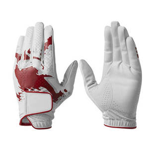 Guante de Golf de piel de oveja con logotipo personalizado para hombre, piel auténtica, suave protección UV, tela transpirable, tamaño adulto - Product Image 1