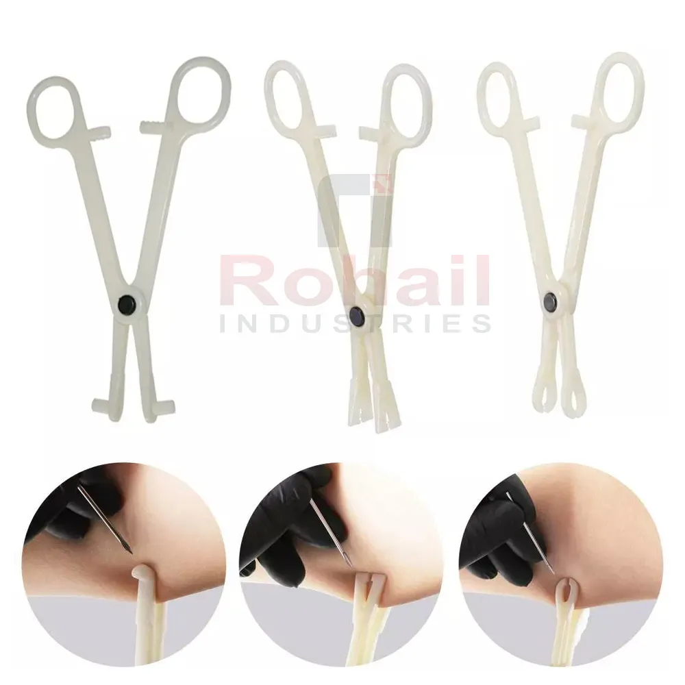 Disposable Sterile Navel Forceps Clamp Triangle Open Plier Ear Nose Piercing Tools Tattoo Piercing Supply/ Plastic Body Forceps