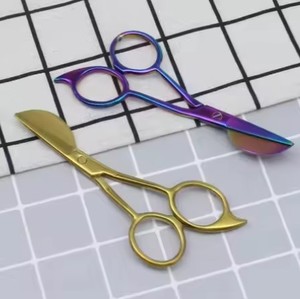 Tijeras con apliques de pico de pato para arte de pila, tijeras con mango compensado curvo para bordado, hilo de tela, costura artesanal - Product Image 5