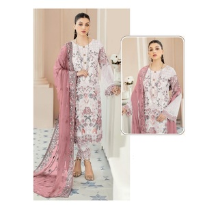 Georgette lourde avec broderie Costume Salwar pakistanais pour mariage et fête Salwar Kameez à vendre à l'exportation - Product Image 1