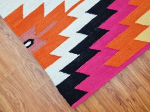 Tapis en laine acrylique à motifs géométriques, style kilim, tissage plat, réversible, pour salon, usage domestique - Product Image 2