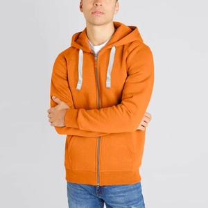 Sweat-shirts à capuche décontractés en coton mélangé, teinture unie, fermeture éclair, nouvelle arrivée, meilleur matériau, prix bas, basiques, coupe confortable - Product Image 1