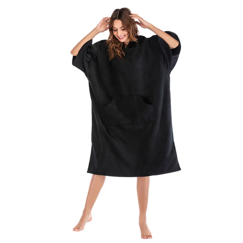 Poncho con capucha personalizado para adultos y niños, ropa de playa, Surf, natación, buceo, toalla cambiante de media manga, Poncho de Surf con capucha, venta al por mayor