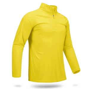 T-shirt léger pour homme de haute qualité, 100% coton, couleur unie, manches longues, pour l'automne, avec col montant et coupe classique - Product Image 6