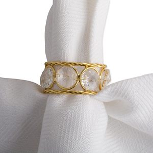 Rond de serviette en métal super luxe forme vintage unique décor de table de fête de mariage rond de serviette exclusif - Product Image 1