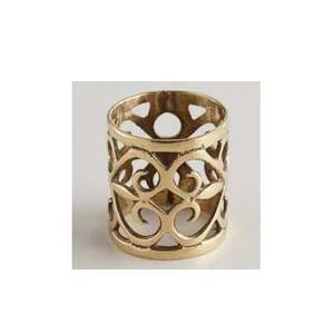 Forme creuse coupe conception rond de serviette décor de Table vaisselle de luxe haute qualité mariage laiton plaqué or rond de serviette en vrac - Product Image 1