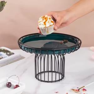 Metal & Wooden Cake <b>Stand</b> for Home Hotel Wedding Party Dessert Display Table Decoration <b>Cupcake</b> Holder Pastry Serving Tray - Product Image 4