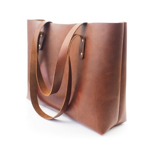 Bolso de mano de cuero genuino con logotipo personalizado, bolsos de mano para mujer, gran capacidad para bolsos de moda para mujer, bolso de hombro de cuero rústico - Product Image 2