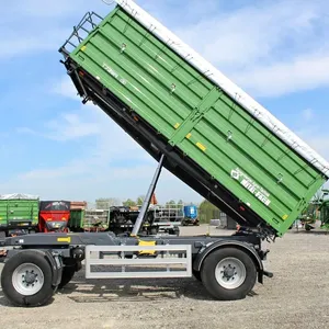 Wear-resistant steel Self Dumping Trailer/ 4 axles 70 tons heavy tipper truck dump tipping trailer