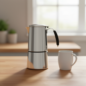 Cafetera de Inducción OMNIA de 4 Tazas, Acero Inoxidable, Cromado Pulido 0092N040ICC - Product Image 3