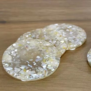 Elegante Juego de Posavasos de Nácar para el Hogar y la Oficina, Posavasos de Nácar Hechos a Mano para Café y Té a Precio Económico - Product Image 4