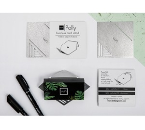 Elegent Silver <b>Card</b> Display Stand Beautiful Accent Piece for Business <b>Cards</b> Home Office or Party Table Setup - Product Image 3