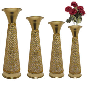 แจกันเหล็กและทองเหลืองทำด้วยมือหรูหราเหมาะสำหรับจัดงานแต่งงานและตกแต่งบ้าน - Product Image 5