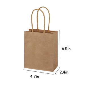 Sacs en papier kraft classiques avec poignées torsadées, impression flexo, fermeture à bouton, noir, marron, blanc, pour les affaires, le shopping, l'emballage alimentaire - Product Image 3
