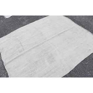 Alfombra Turca, Alfombra Vintage de 5.2x6.4 pies, Alfombra de Lana Blanca Gris con Plantas y Árboles - Product Image 2