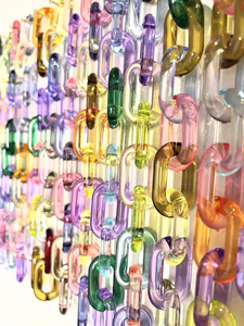 Eco-Friendly Colorful Transparent Resin Handmade Chain Links for Wall <b>Hanging</b> Decor <b>Room</b> <b>Divider</b> - Product Image 5