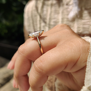 2ct Marquise cut lab grown <b>diamond</b> VS1 certified <b>ring</b> 14kt gold solitaire engagement <b>ring</b> elegant womens fine jewellery design - Product Image 4