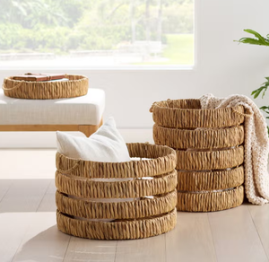 Panier en jacinthe d'eau Tall Kaia de The Container Store, couleur naturelle, panier de rangement en jacinthe d'eau pour la maison, les stations balnéaires, Nhat Minh - Product Image 6