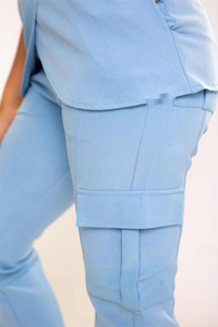 Conjunto de Top y pantalón para mujer, venta al por mayor, conjuntos de uniformes, manga corta, Color sólido, de talla grande, uniforme médico de entrenamiento - Product Image 4