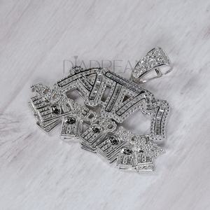 Nouveau luxueux argent ATM glacé Hip Hop 925 argent Sterling Moissanite lettre pendentif diamant infusé mode bijoux cadeau - Product Image 1