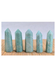 Tour d'Amazonite Naturelle, Point d'Amazonite de Haute Qualité, Point de Chakra Reiki, Cristal de Guérison, Pierre Précieuse Sculptée Polie - Product Image 2