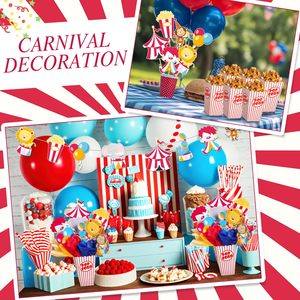 Décorations de table sur le thème du <span class=keywords><strong>cirque</strong></span> avec boîte à popcorn, découpes de carnaval et bâtonnets pour la fête de carnaval, décorations d'<span class=keywords><strong>anniversaire</strong></span> - Product Image 4