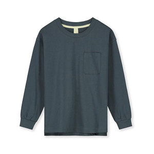 Color sólido cuello redondo inferior Casual Simple algodón cepillado camisetas cómodas de alta calidad camisetas de manga larga para jóvenes - Product Image 4