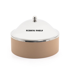 Nouvelle collection : Chauffe-plat métallique rond, vaisselle élégante, cocotte design classique, nouveau réchaud métallique - Product Image 3