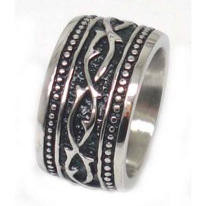 Anillo de Motero Vintage para Hombre, Talla 7-13, Acero Inoxidable con Acabado Plateado SR58, Vendedor de EE. UU. - Product Image 1